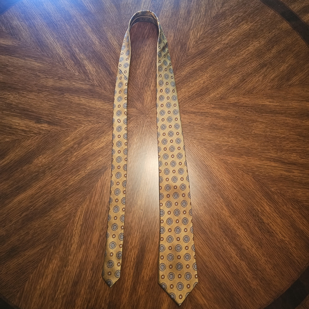 Nordstrom Geometric Pattern Tie in Gold and Blue